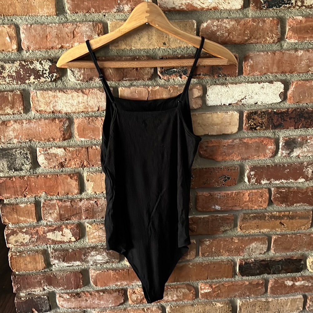 Wild Fable Black Ribbed Bodysuit Size Medium - Picture 3 of 5